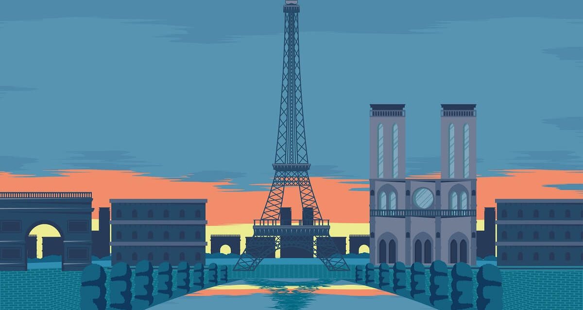 L'immagine mostra l'incantevole Francia con la sua capitale, Parigi.